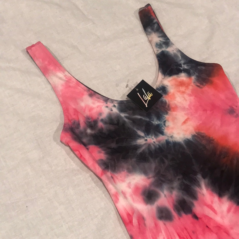 Dressed In LALA Bodycon Tank TieDye Dress S